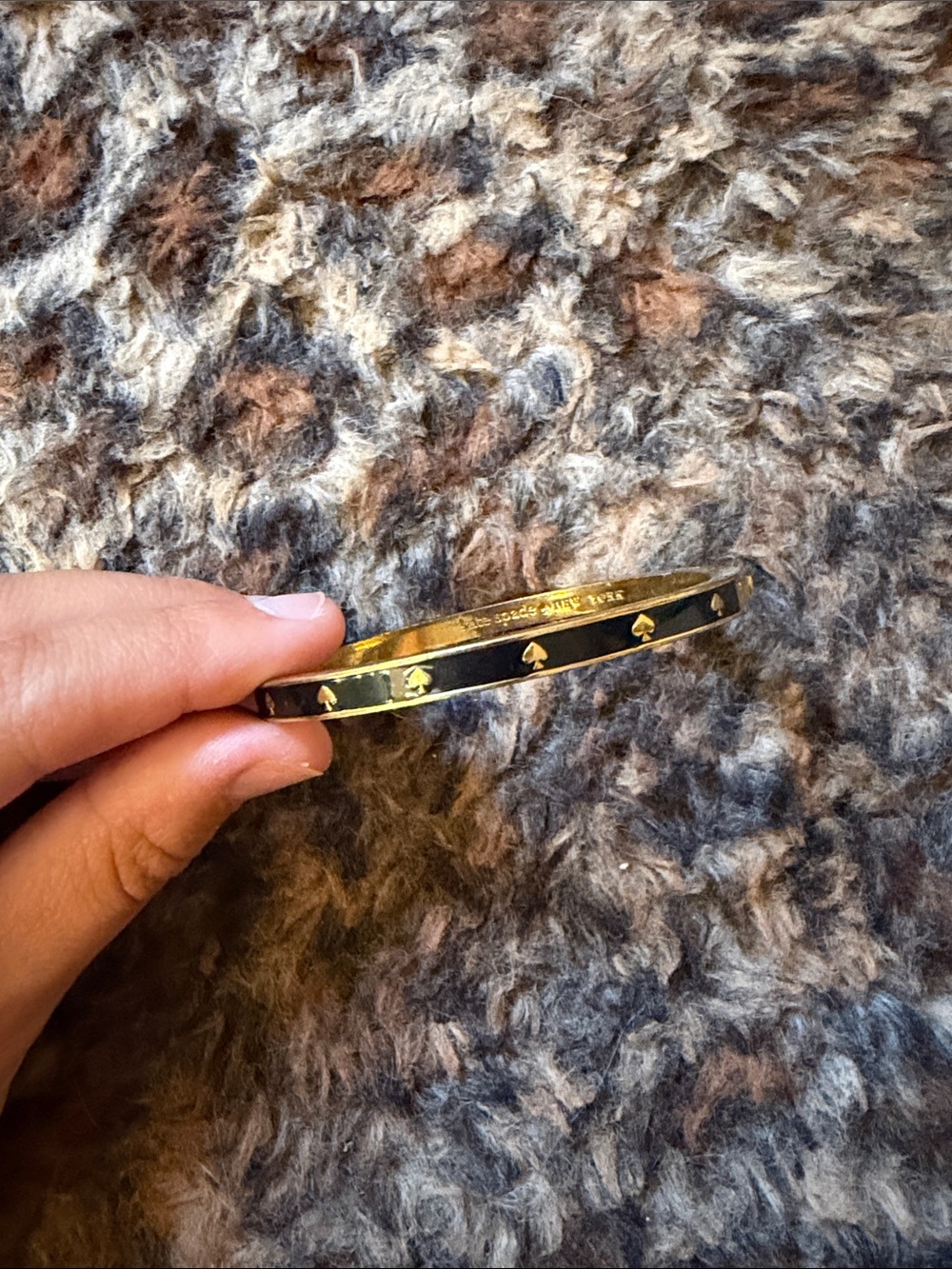 Gold and Black Kate Spade Bangle Bracelet